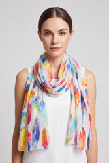 Feather Print Lightweight Scarf