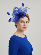 Elegant Mesh Bow Fascinator with Feather Detail