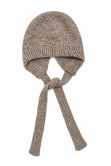 Women’s Soft Knit Tie Bonnet Hat with Chin Ties