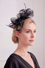 Embellished Diamond Mesh Bow Fascinator