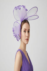 Large Mesh Loop Fascinator Headband with Structured Bow-Knot Design