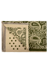Women’s Paisley and Polka Dot Woven Scarf with Fringed Edges