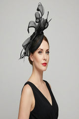 Elegant Loop Mesh Fascinator with Feather Detail