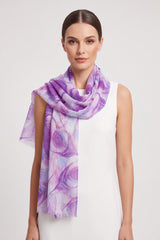 Abstract Watercolour Swirl Print Lightweight Summer Scarf