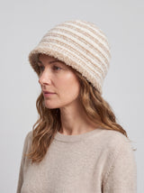 Soft Textured Striped Knit Hat