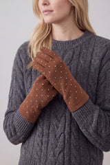 Rhinestone-Detail Soft Touch Touchscreen Glove
