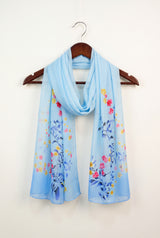 Abstract Lily Floral Print Chiffon Scarf