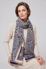 Paisley Pattern Reversible Scarf – Soft Touch, Fringed Edges