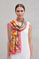 Soft Colourful Vibrant Textured Print Scarf