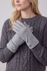 Women’s Classic Button Detail Gloves in Soft Cotton Blend
