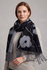 Women’s Floral Print Tassel Scarf