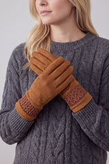 Solid Colour Touch Screen Gloves with Quilted Wrist Detail