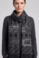 Women’s Heritage Animal & Monogram Print Fringed Scarf