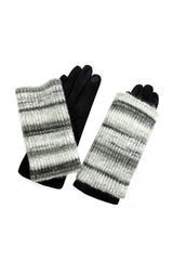 2-Piece Gloves Set – Plain Gloves & Removable Knitted Fingerless Layer