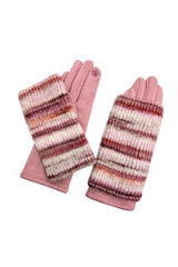 2-Piece Gloves Set – Plain Gloves & Removable Knitted Fingerless Layer