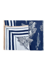 Women’s Toile Print Woven Scarf with Fringed Edge