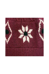 Women’s Nordic Pattern Faux Fur Pom Bobble Hat