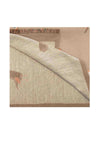 Robin Bird Print Scarf with Contrast Border and Fringed Trim