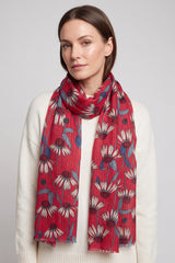 Vintage Floral Print Lightweight Scarf
