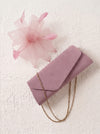 Textured Clutch Bag and Mesh Fascinator Occasion Pink Set
