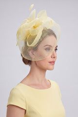 Statement Mesh Occasion Fascinator with Feather Trim