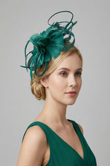 Sinamay Loop & Feather Flower Fascinator