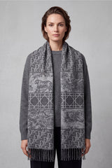 Women’s Heritage Animal & Monogram Print Fringed Scarf