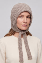 Women’s Soft Knit Tie Bonnet Hat with Chin Ties