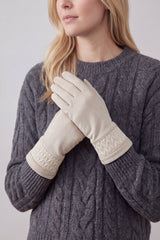 Solid Colour Touch Screen Gloves with Quilted Wrist Detail
