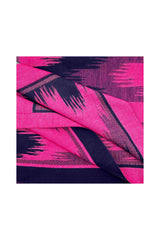 Women Abstract Pattern Woven Scarf with Fringed Edges