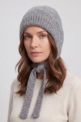 Women’s Soft Knit Tie Bonnet Hat with Chin Ties