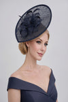 Teardrop Mesh Fascinator with Sculpted Flower Detail