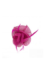 Small Sanity Flower Fascinator with Feather Trim – Dual Wear Brooch & Hair Clip