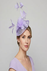 Delicate Feather Stem Sinamay Fascinator Baby Blue