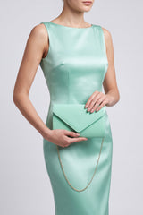 Patent Envelope Clutch Bag with Gold / Silver Chain Strap