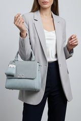Structured Top Handle Crossbody Bag with Textured Finish