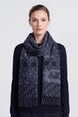 Women’s Heritage Animal & Monogram Print Fringed Scarf