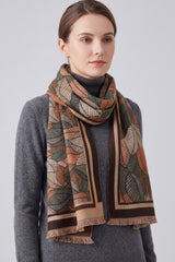 Women’s Multi-Tone Leaf Jacquard Scarf