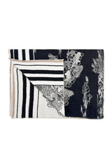 Women’s Toile Print Woven Scarf with Fringed Edge