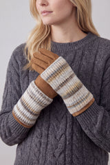 2-Piece Gloves Set – Plain Gloves & Removable Knitted Fingerless Layer