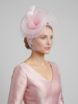 Layered Sinamay Disc Fascinator with Feather Detail