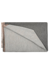 Women's Reversible Two-Tone Woven Scarf with Fringed Edges