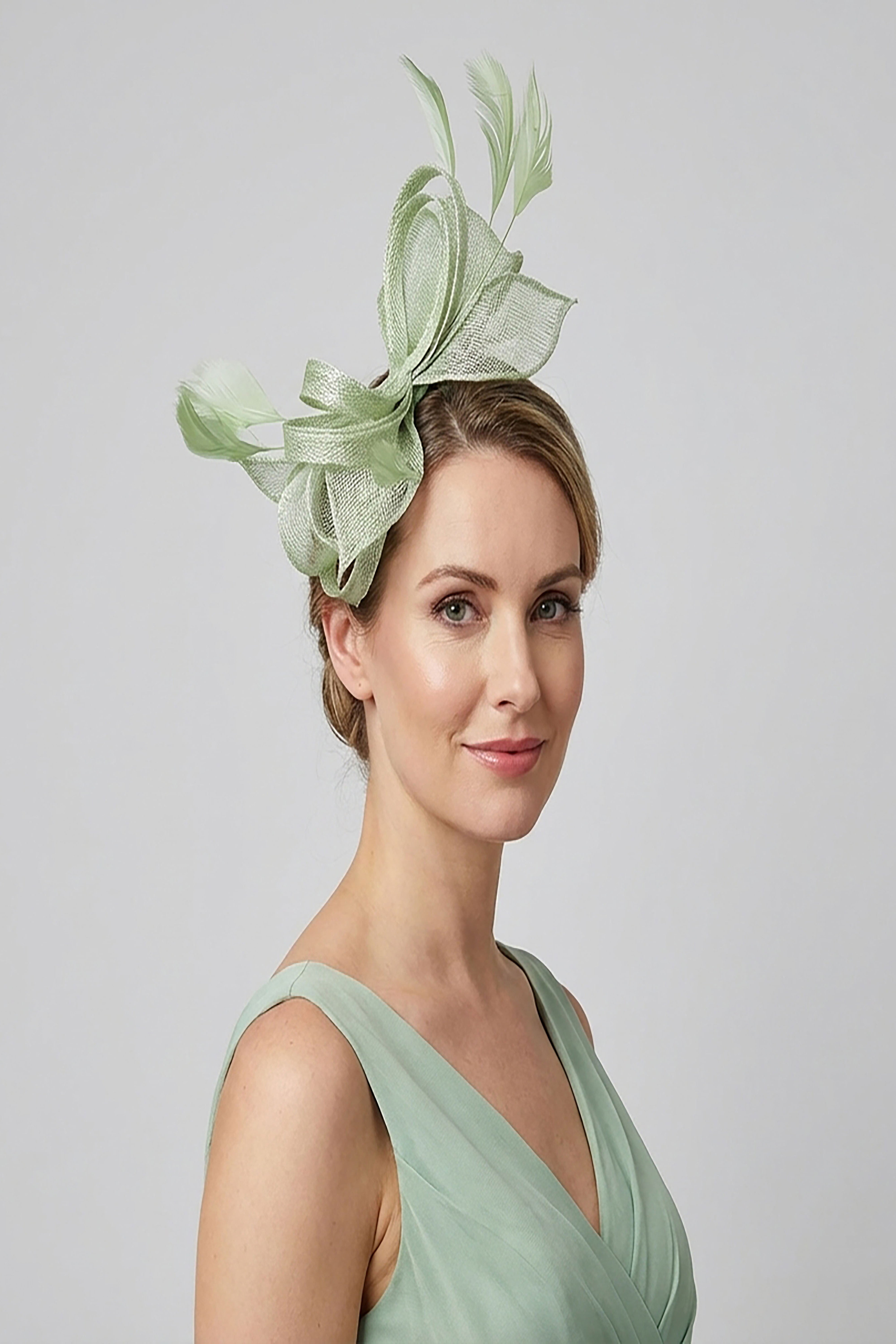 Sculpted Twist Mesh Fascinator Headband Turquoise