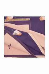 Robin Bird Print Scarf with Contrast Border and Fringed Trim