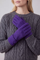 Women’s Classic Button Detail Gloves in Soft Cotton Blend