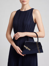 Women's Evening Bag Ruched Asymmetric Clutch with Detachable Chain Shoulder Strap