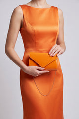 Patent Envelope Clutch Bag with Gold / Silver Chain Strap
