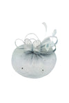Curled Sinamay Bow Fascinator with Feather Trim Diamonds