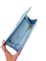 Luxury Satin Twist Knot Evening Clutch Bag with Detachable Chain