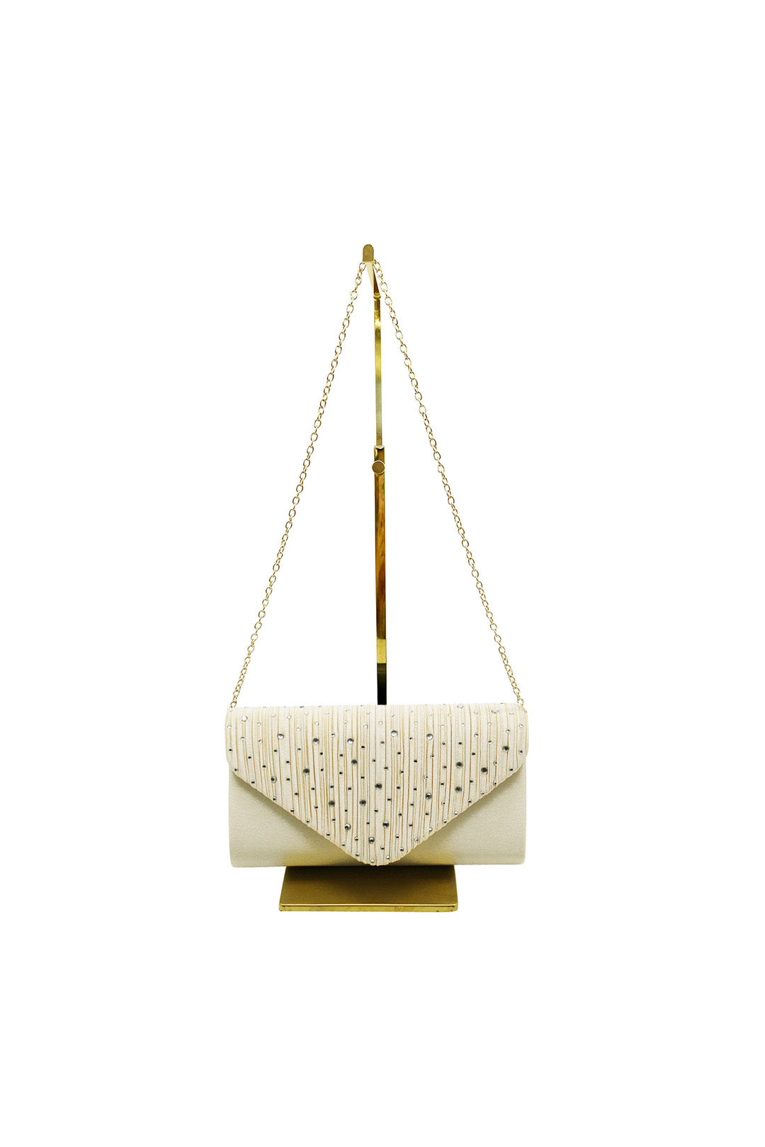 Embellished Envelope Clutch Bag with Gold Chain Strap